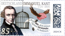 Briefmarke: Kant 2024, Gehirn mit Flügeln