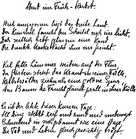 Abend im Früh-Herbst Abend im Früh-Herbst